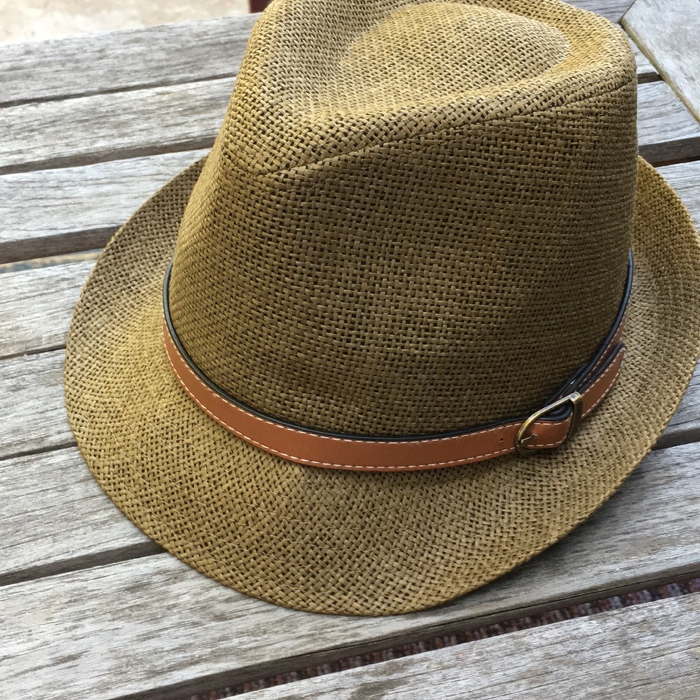New! Olive Belted Fedora - Picture 2 of 6